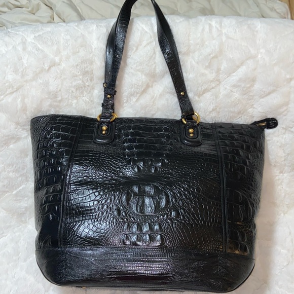 RARE Vintage Brahmin large croc and snake embossed Tote